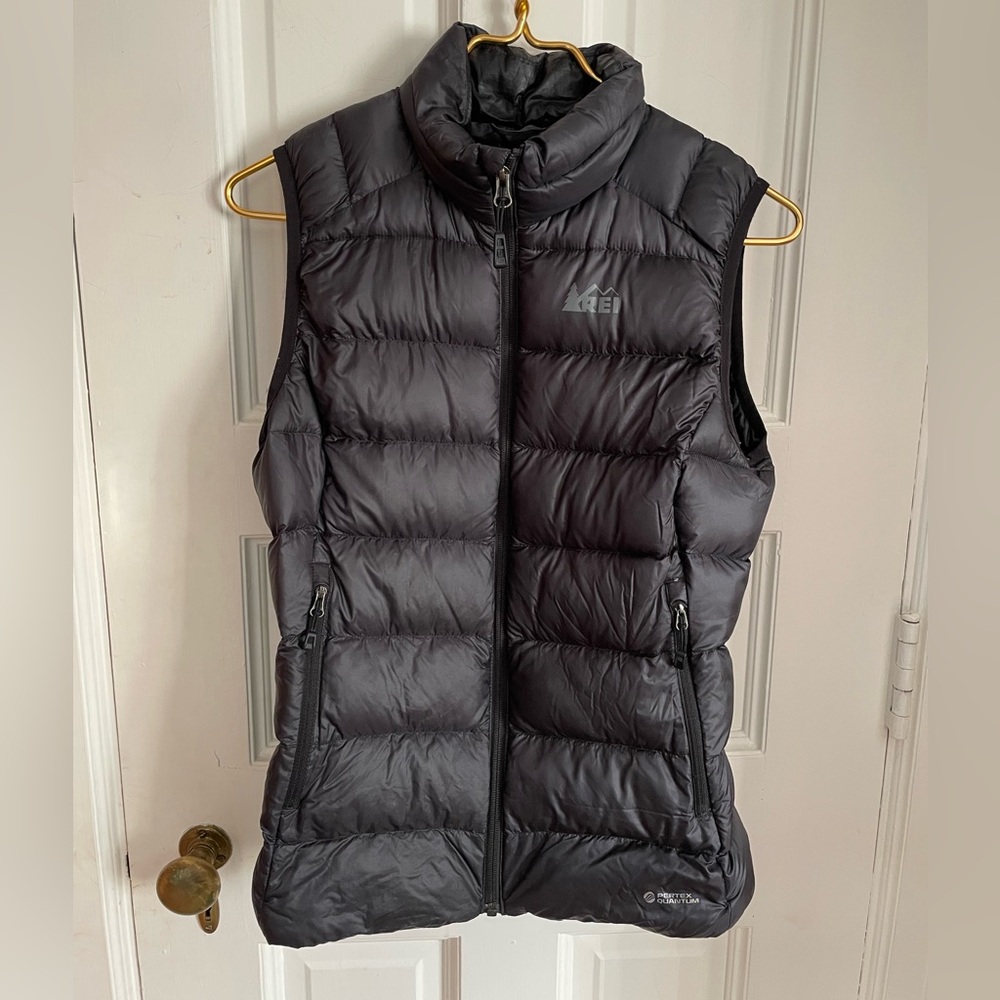 REI Pertex Quantum Black Down Packable Vest. Size XS